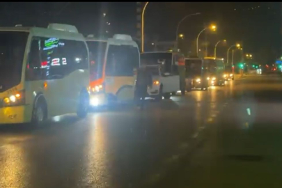 Bursa'da otobüsçülerden kornalı eylem