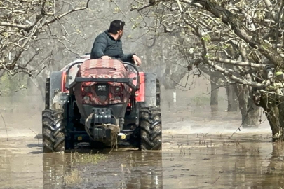 Bursa'da meyve bahçeleri sular altında