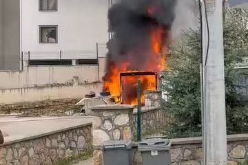 Bursa'daki yangında tüp bomba gibi patladı