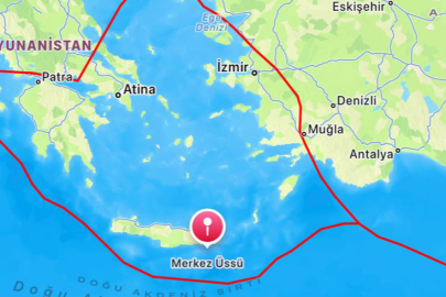 Akdeniz'de 5.9 büyüklüğünde deprem