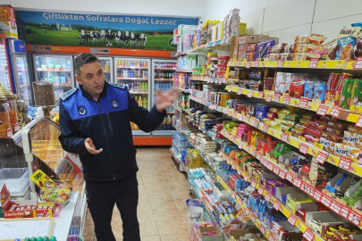 Zabıta ekiplerinden bakkal ve marketlere denetim