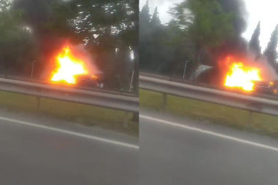 Bursa'da seyir halindeki otomobil alev topuna döndü