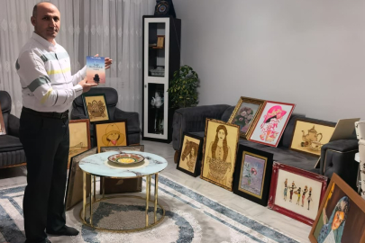 İnegöl'de güvenlik görevlisi çatı katını sanat atölyesine çevirdi