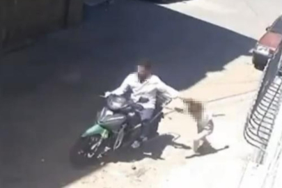Kızını darp etti, motosikletle sürükledi! Suç makinası gibi