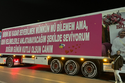 Aşkını tırın dorsesine yazdı!