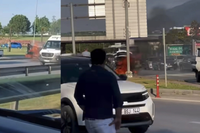 Bursa'sa seyir halindeki otomobil alev topuna döndü