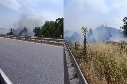 İzmir-Bursa kara yolunda alevler korkuttu