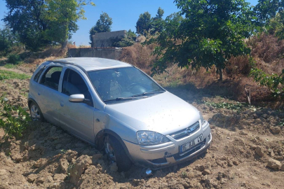 Kontrolden çıkan otomobil meyve bahçesine uçtu: 4 yaralı