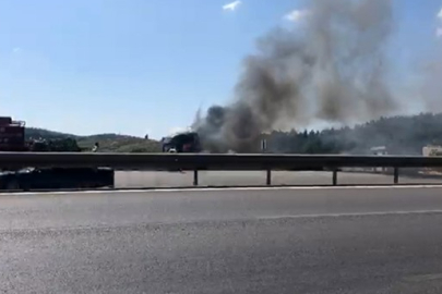 Bursa'da seyir halindeki tır alev topuna döndü