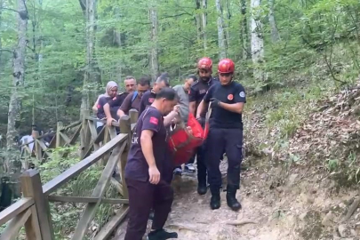 Oylat Şelalesi'nde düşen kadın, ekiplerin zorlu çalışmasıyla kurtarıldı
