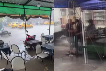 Karacabey'de şiddetli yağmur yolları göle çevirdi