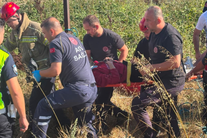 Bursa'da kontrolden çıkan motosiklet dere yatağına uçtu