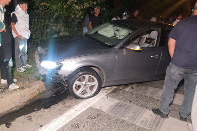 Kazadan kaçarken orta refüje çıkıp ağaca çarptı