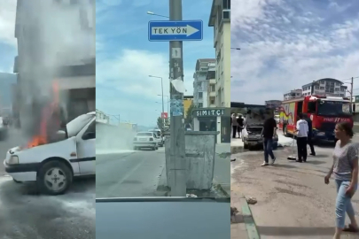 Bursa'da seyir halindeki otomobil alev aldı