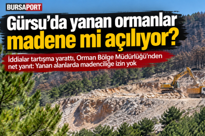Bursa Orman Bölge Müdürlüğü’nden Gürsu açıklaması: “Yanan alanlarda maden izni söz konusu değil”