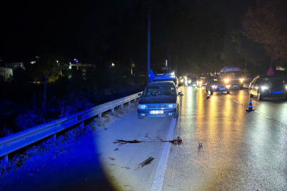 Bursa'da feci kaza; Yakıtı biten otomobiline yol kenarında yakıt doldururken kamyonet çarptı
