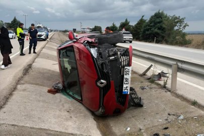 Karacabey-Bandırma yolunda otomobil kanala uçtu: 1 yaralı