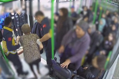 Kadın otobüs şoföründen hayat kurtaran hareket