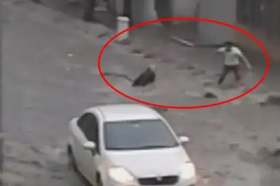 Suya kapılan kadın böyle sürüklendi!
