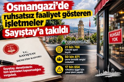 Osmangazi'de ruhsatsız faaliyet gösteren işletmeler Sayıştay'a takıldı